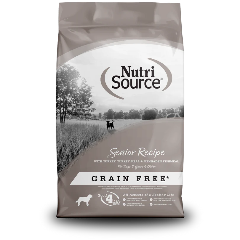 NutriSource Grain Free Senior TURKEY 12 LB